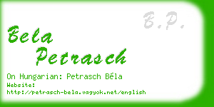 bela petrasch business card